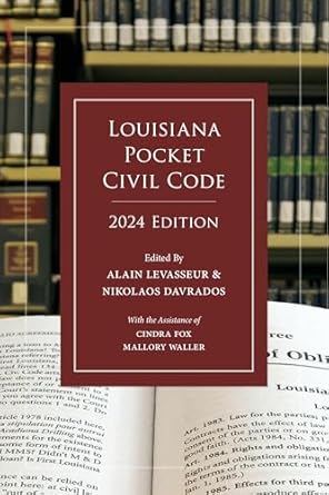 louisiana pocket civil code 1st edition alain levasseur ,nikolaos davrados 1531030734, 978-1531030735