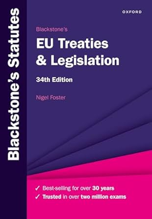 blackstones eu treaties and legislation 1st edition nigel foster 0198890427, 978-0198890423