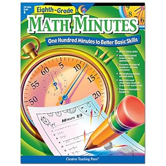 creative teaching press eighth grade math minutes book 1st edition doug stoffel 1591984327, 978-1591984320