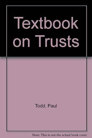 textbook on trusts 1st edition paul todd 1854312588, 978-1854312587