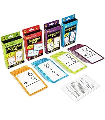 carson dellosa 4 pack math flash cards for kids ages 4 8 211 addition and subtraction flash cards and