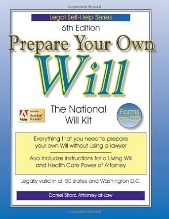 prepare your own will 1st edition daniel sitarz 1892949156, 978-1892949158