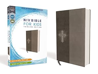 niv bible for kids leathersoft gray red letter comfort print 1st edition zondervan 0310764254, 978-0310764250