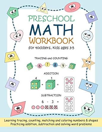 preschool math workbook for toddlers kids ages 3 5 beginner math practice workbook number tracing counting