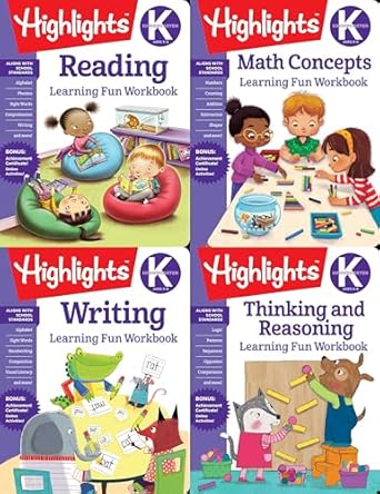 highlights kindergarten learning workbook pack 1st edition highlights learning 1644721104, 978-1644721100