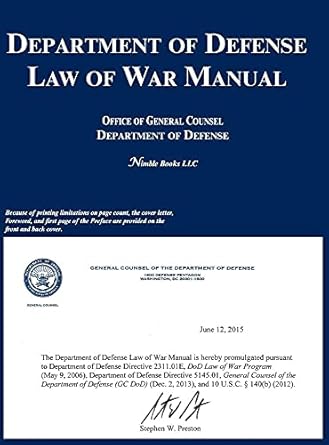 department of defense law of war manual 1st edition ogc department of defense 1608880575, 978-1608880577
