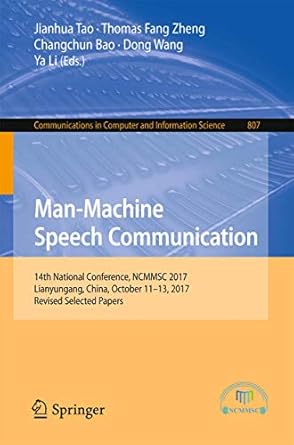 man machine speech communication 14th national conference ncmmsc 2017 lianyungang china october 11 13 2017