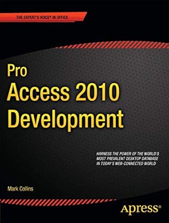 pro access 2010 development 1st edition mark collins ,creative enterprises 1430235780, 978-1430235781