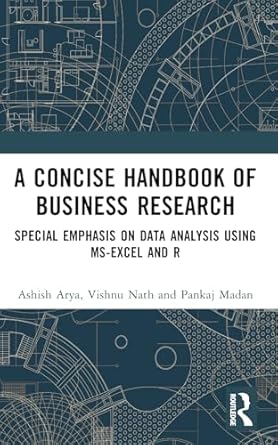a concise handbook of business research special emphasis on data analysis using ms excel and r 1st edition