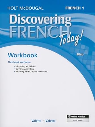 discovering french today   workbook level 1 1st edition holt mcdougal 0547914148, 978-0547914145