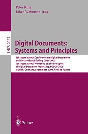 digital documents systems and principles 8th international conference on digital documents and electronic
