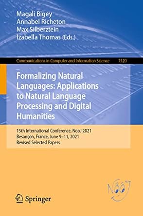 formalizing natural languages applications to natural language processing and digital humanities 15th