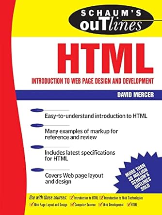 schaums outline of html 1st edition david mercer 0071373659, 978-0071373654