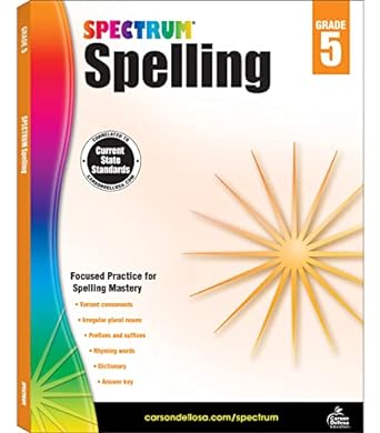 spectrum spelling workbook grade 5 ages 10 to 11 5th grade spelling workbooks handwriting practice with parts