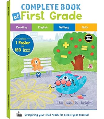 carson dellosa complete book of first grade workbook spelling parts of speech math reading comprehension and