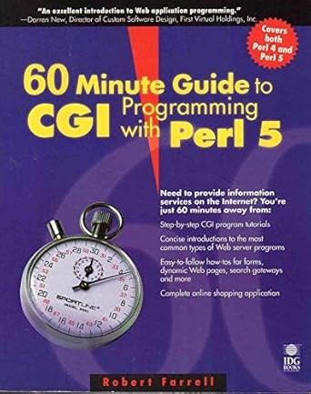 60 minute guide to cgi programming with perl 5 1st edition robert farrell 1568847807, 978-1568847801