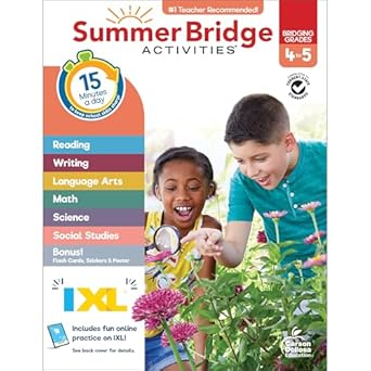 summer bridge activities 4th to 5th grade workbooks all subjects math language arts reading comprehension