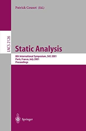 static analysis 1st edition patrick cousot 3540423141, 978-3540423140
