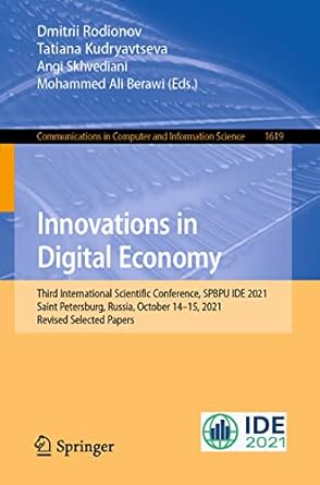 innovations in digital economy third international scientific conference spbpu ide 2021 saint petersburg