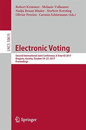 electronic voting second international joint conference e vote id 2017 bregenz austria october 24 27 2017