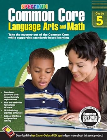 spectrum common core 5th grade workbooks all subjects language arts math reading writing parts of speech
