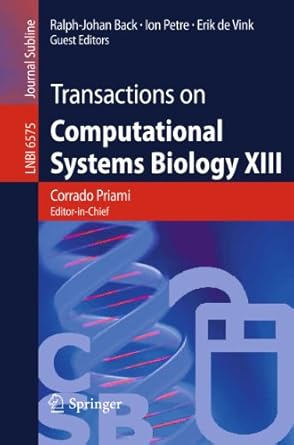 transactions on computational systems biology xiii 1st edition corrado priami ,ralph johan back ,ion petre