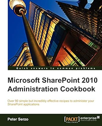 microsoft sharepoint 2010 administration cookbook 1st edition peter serzo 1849681082, 978-1849681087