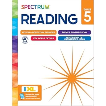 spectrum reading 5th grade workbooks activity book covering nonfiction and fiction passages theme
