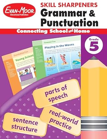 evan moor skill sharpeners grammar and punctuation grade 5 full color activity book supplemental homeschool