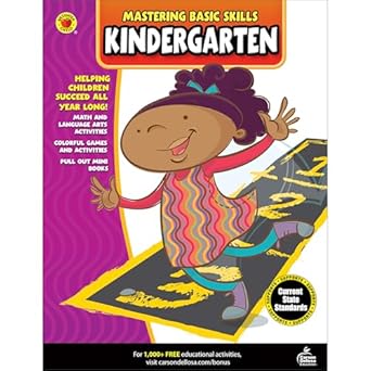 carson dellosa mastering basic skills kindergarten workbook phonics sight words reading and math for kids