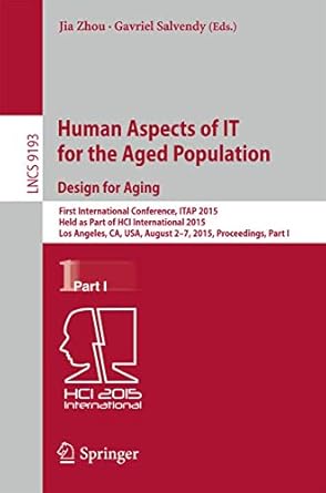 human aspects of it for the aged population design for aging first international conference itap 2015 held as