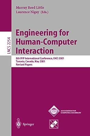 engineering for human computer interaction 8th ifip international conference ehci 2001 toronto canada may 11