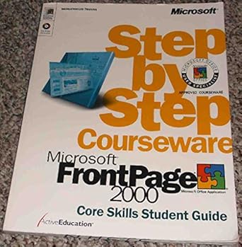 microsoft frontpage 2000 step by step courseware core skills class pack 1st edition activeeducation