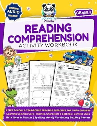 3rd grade reading comprehension activity workbook learning common core themes characters and settings context