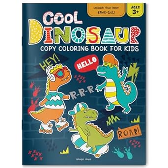 cool dinosaur copy coloring book for kids 1st edition wonder house books 9362147890, 978-9362147899