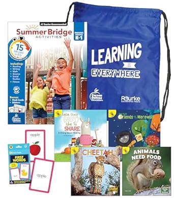 Summer Bridge Activities K 1 Bundle Ages 5 6 Math Reading Comprehension Science And Writing Summer Learning 1st Grade Workbooks Sight Word Flash Cards Childrens Books And Drawstring Bag