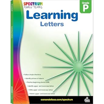 spectrum learning letters preschool workbooks ages 4 to 6 preschool learning letters phonics alphabet tracing