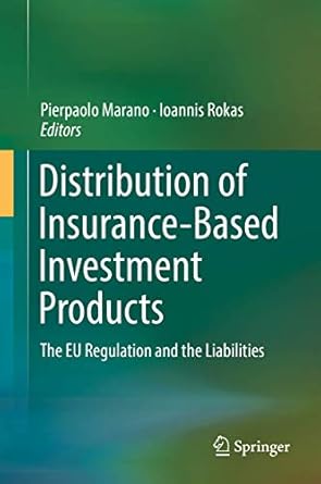 distribution of insurance based investment products the eu regulation and the liabilities 1st edition