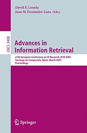 advances in information retrieval 27th european conference on ir research ecir 2005 santiago de compostela