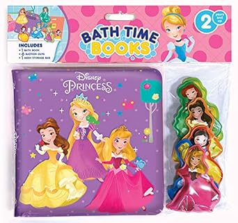 disney princess bath time books activity books for kids bath book 6 padded suction cups 1 mesh bag 1st