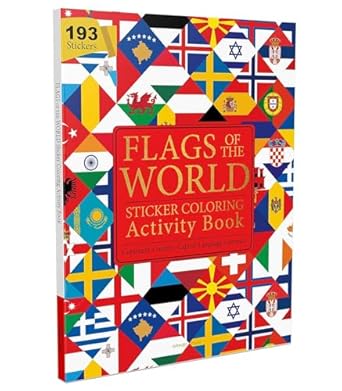 flags of the world sticker coloring activity book for children continent country capital language and