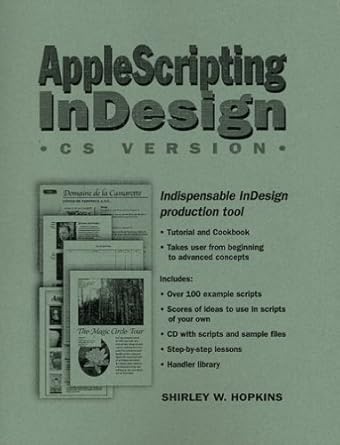 applescripting indesign 1st edition shirley w hopkins 097072652x, 978-0970726520