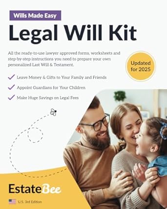 legal will kit make your own last will and testament in minutes 1st edition estatebee 1913889009,