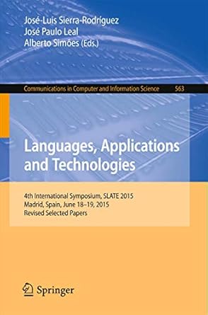 languages applications and technologies 4th international symposium slate 2015 madrid spain june 18 19 2015