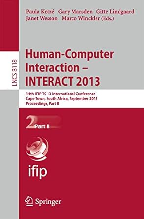 human computer interaction interact 2013 14th ifip tc 13 international conference cape town south africa