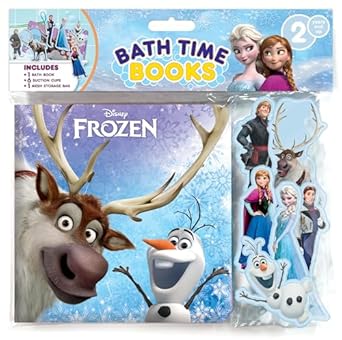 disney frozen bath time books activity books for kids bath book 6 padded suction cups 1 mesh bag 1st edition