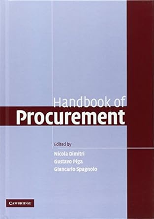 handbook of procurement 1st edition nicola dimitri ,gustavo piga ,giancarlo spagnolo 0521870739,