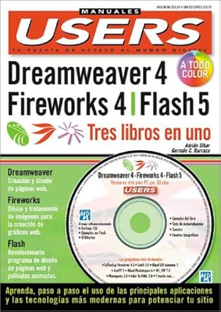 macromedia dreamweaver 4 fireworks 4 y flash 5 tres libros en uno manuales users en espanol / spanish 1st