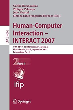 human computer interaction interact 2007 11th ifip tc 13 international conference rio de janeiro brazil