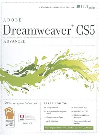 dreamweaver cs5 advanced   + certblaster 1st edition axzo press 1426020910, 978-1426020919